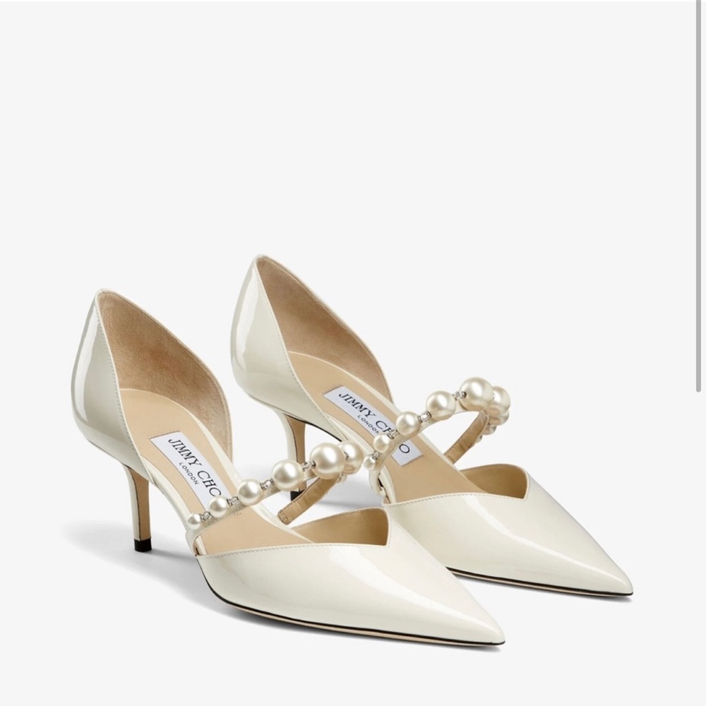 Jimmy Choo Aurelie 65MM patent bridal shoes